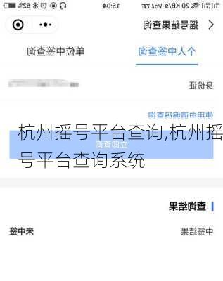 杭州摇号平台查询,杭州摇号平台查询系统