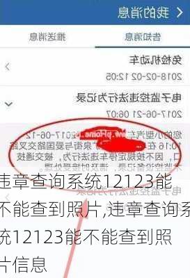 违章查询系统12123能不能查到照片,违章查询系统12123能不能查到照片信息