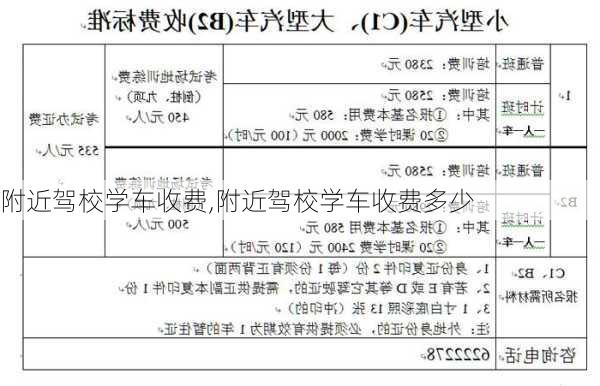 附近驾校学车收费,附近驾校学车收费多少