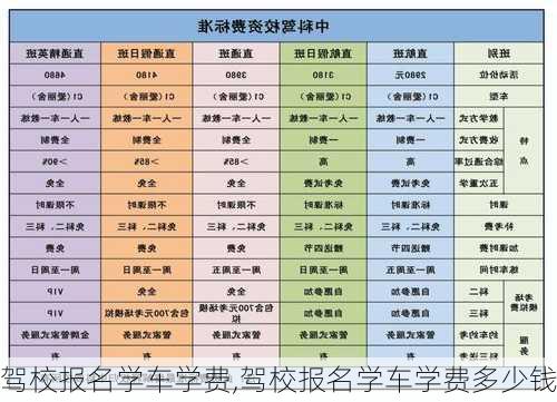 驾校报名学车学费,驾校报名学车学费多少钱