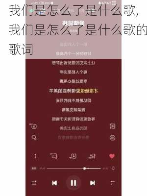 我们是怎么了是什么歌,我们是怎么了是什么歌的歌词