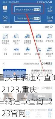 重庆车辆违章查询12123,重庆车辆违章查询12123官网