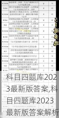 科目四题库2023最新版答案,科目四题库2023最新版答案解析