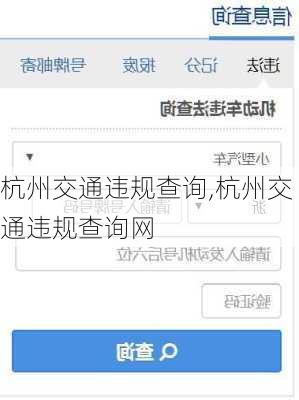 杭州交通违规查询,杭州交通违规查询网