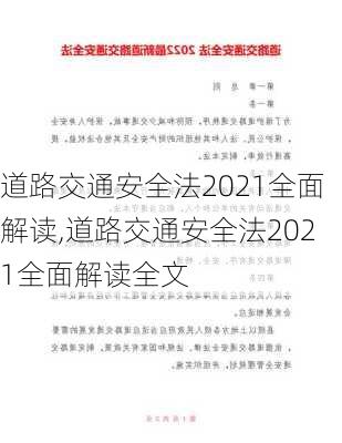 道路交通安全法2021全面解读,道路交通安全法2021全面解读全文