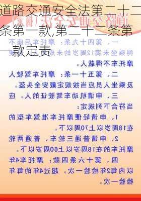 道路交通安全法第二十二条第一款,第二十二条第一款定责