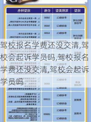 驾校报名学费还没交清,驾校会起诉学员吗,驾校报名学费还没交清,驾校会起诉学员吗