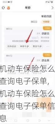 机动车保险怎么查询电子保单,机动车保险怎么查询电子保单信息