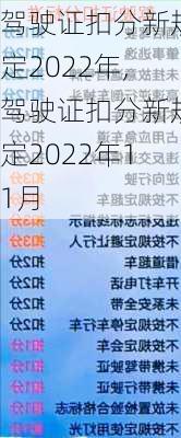 驾驶证扣分新规定2022年,驾驶证扣分新规定2022年11月