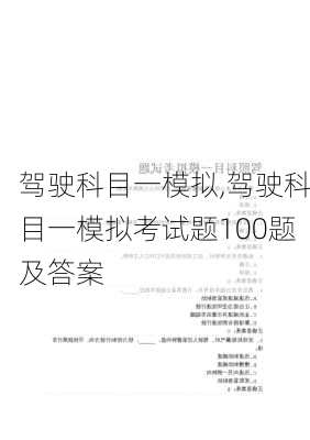 驾驶科目一模拟,驾驶科目一模拟考试题100题及答案