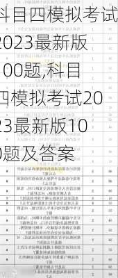 科目四模拟考试2023最新版100题,科目四模拟考试2023最新版100题及答案