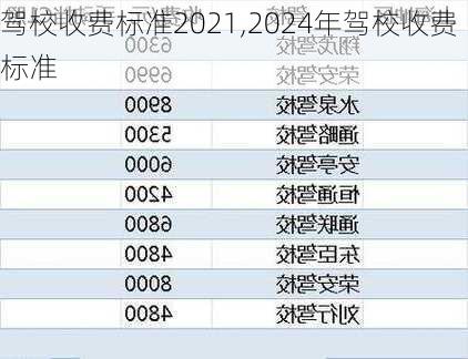 驾校收费标准2021,2024年驾校收费标准