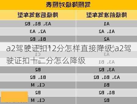 a2驾驶证扣12分怎样直接降级,a2驾驶证扣十二分怎么降级