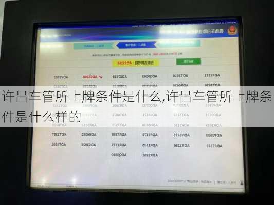 许昌车管所上牌条件是什么,许昌车管所上牌条件是什么样的
