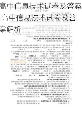 高中信息技术试卷及答案,高中信息技术试卷及答案解析