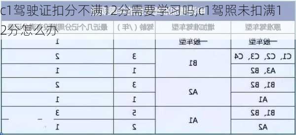 c1驾驶证扣分不满12分需要学习吗,c1驾照未扣满12分怎么办