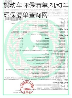 机动车环保清单,机动车环保清单查询网