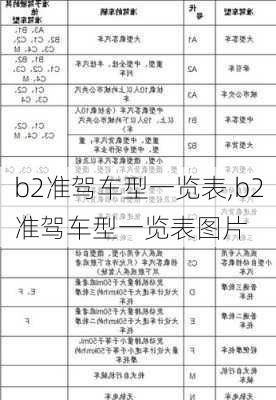 b2准驾车型一览表,b2准驾车型一览表图片