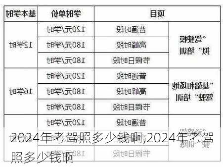 2024年考驾照多少钱啊,2024年考驾照多少钱啊