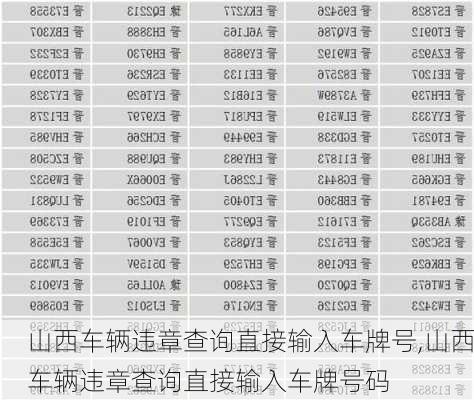 山西车辆违章查询直接输入车牌号,山西车辆违章查询直接输入车牌号码