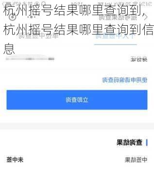 杭州摇号结果哪里查询到,杭州摇号结果哪里查询到信息