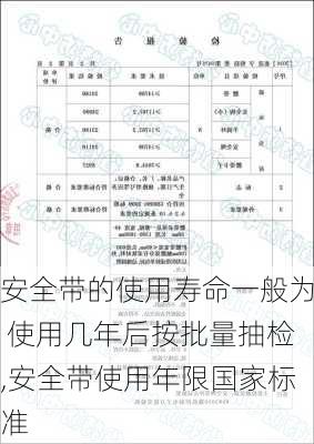 安全带的使用寿命一般为 使用几年后按批量抽检,安全带使用年限国家标准