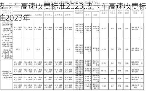 皮卡车高速收费标准2023,皮卡车高速收费标准2023年