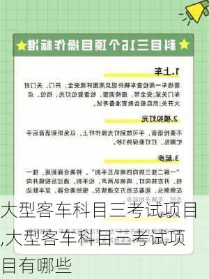 大型客车科目三考试项目,大型客车科目三考试项目有哪些