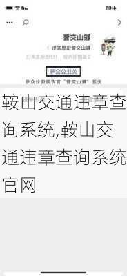 鞍山交通违章查询系统,鞍山交通违章查询系统官网