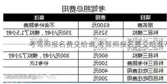 考驾照报名费交给谁,考驾照报名费交给谁?