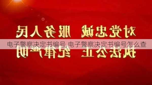 电子警察决定书编号,电子警察决定书编号怎么查