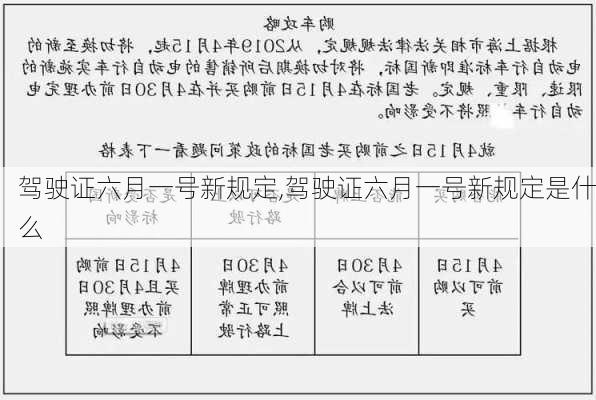 驾驶证六月一号新规定,驾驶证六月一号新规定是什么