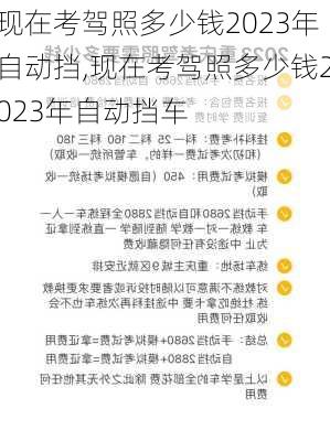 现在考驾照多少钱2023年自动挡,现在考驾照多少钱2023年自动挡车