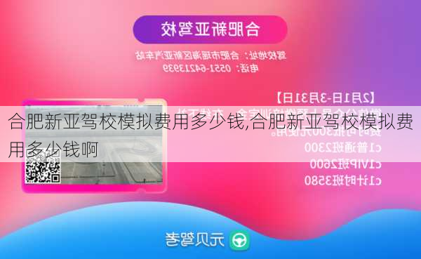 合肥新亚驾校模拟费用多少钱,合肥新亚驾校模拟费用多少钱啊