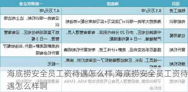 海底捞安全员工资待遇怎么样,海底捞安全员工资待遇怎么样啊