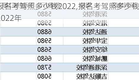 报名考驾照多少钱2022,报名考驾照多少钱2022年