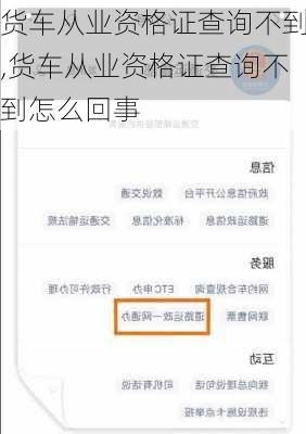 货车从业资格证查询不到,货车从业资格证查询不到怎么回事