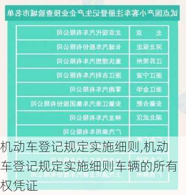 机动车登记规定实施细则,机动车登记规定实施细则车辆的所有权凭证