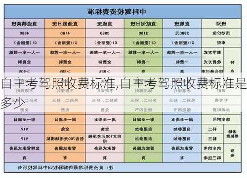 自主考驾照收费标准,自主考驾照收费标准是多少