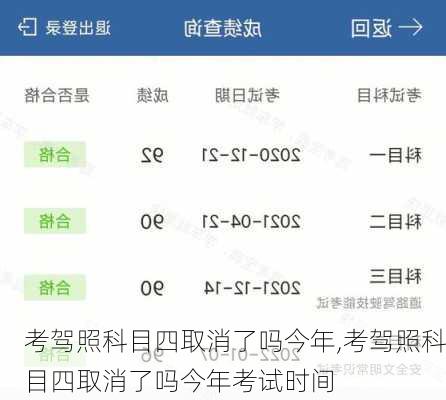 考驾照科目四取消了吗今年,考驾照科目四取消了吗今年考试时间