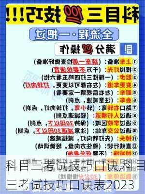 科目三考试技巧口诀,科目三考试技巧口诀表2023