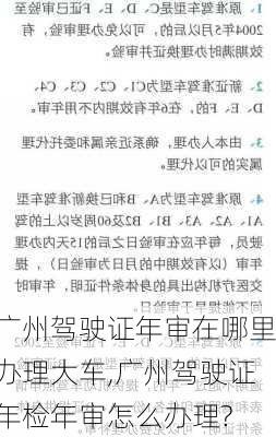 广州驾驶证年审在哪里办理大车,广州驾驶证年检年审怎么办理?