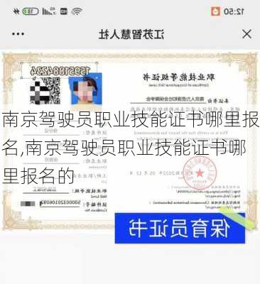 南京驾驶员职业技能证书哪里报名,南京驾驶员职业技能证书哪里报名的