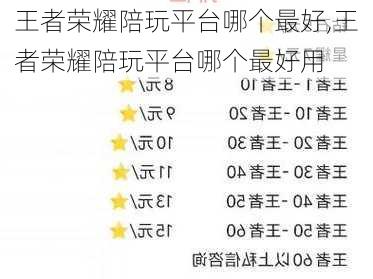 王者荣耀陪玩平台哪个最好,王者荣耀陪玩平台哪个最好用