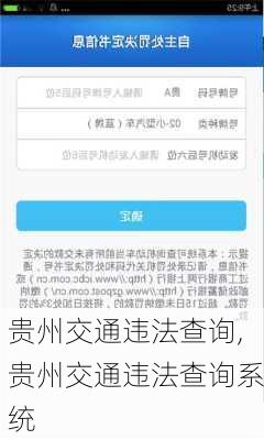 贵州交通违法查询,贵州交通违法查询系统