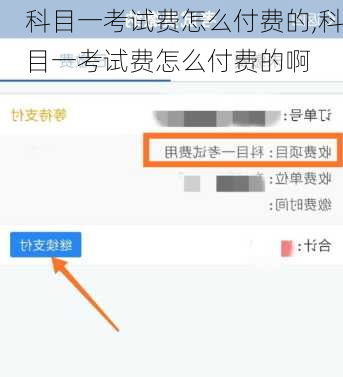 科目一考试费怎么付费的,科目一考试费怎么付费的啊
