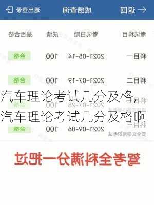 汽车理论考试几分及格,汽车理论考试几分及格啊