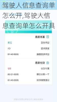 驾驶人信息查询单怎么开,驾驶人信息查询单怎么开具