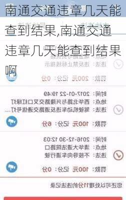 南通交通违章几天能查到结果,南通交通违章几天能查到结果啊