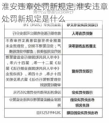 淮安违章处罚新规定,淮安违章处罚新规定是什么